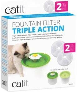 Catit Filters Triple Action 2 Pack - Kanttendrinkbak - 4 X 14.5 X 17.5 Cm Wit -Dieren Product Winkel 1004x1200