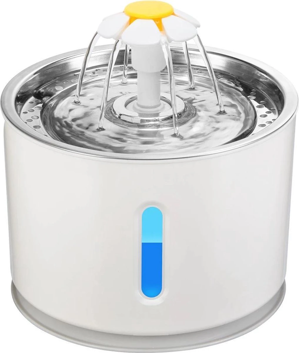 Merkloos Drinkfontein Voor Hond En Kat - RVS Waterbak - Dieren Drinkbak - Vers Water Fontein - Drinkfontein Katten- 3 Standen - 2.4 Liter - Incl. 1 Koolstoffilter 2 Merkloos Drinkfontein Voor Hond En Kat - RVS Waterbak - Dieren Drinkbak - Vers Water Fontein - Drinkfontein Katten- 3 Standen - 2.4 Liter - Incl. 1 Koolstoffilter - Afbeelding 2