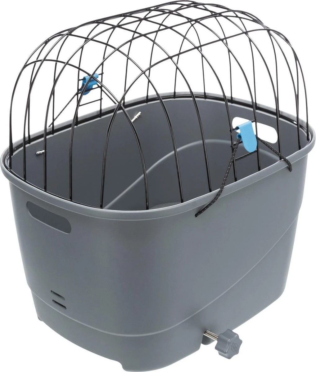 Trixie Fietsmand Voor Bagagedrager Met Draadkoepel Kunststof Grijs (46X36X47 CM) 1 Trixie Fietsmand Voor Bagagedrager Met Draadkoepel Kunststof Grijs (46X36X47 CM)