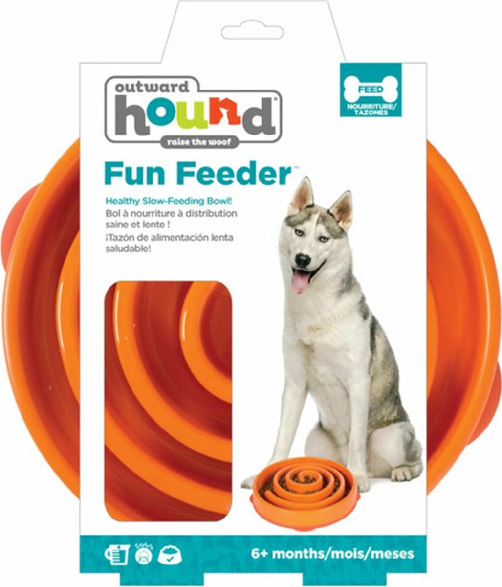 Outward Hound Slo Bowl Fun Feeder Voerbak - M - Oranje - Ø 28 Cm 4 Outward Hound Slo Bowl Fun Feeder Voerbak - M - Oranje - Ø 28 Cm - Afbeelding 4
