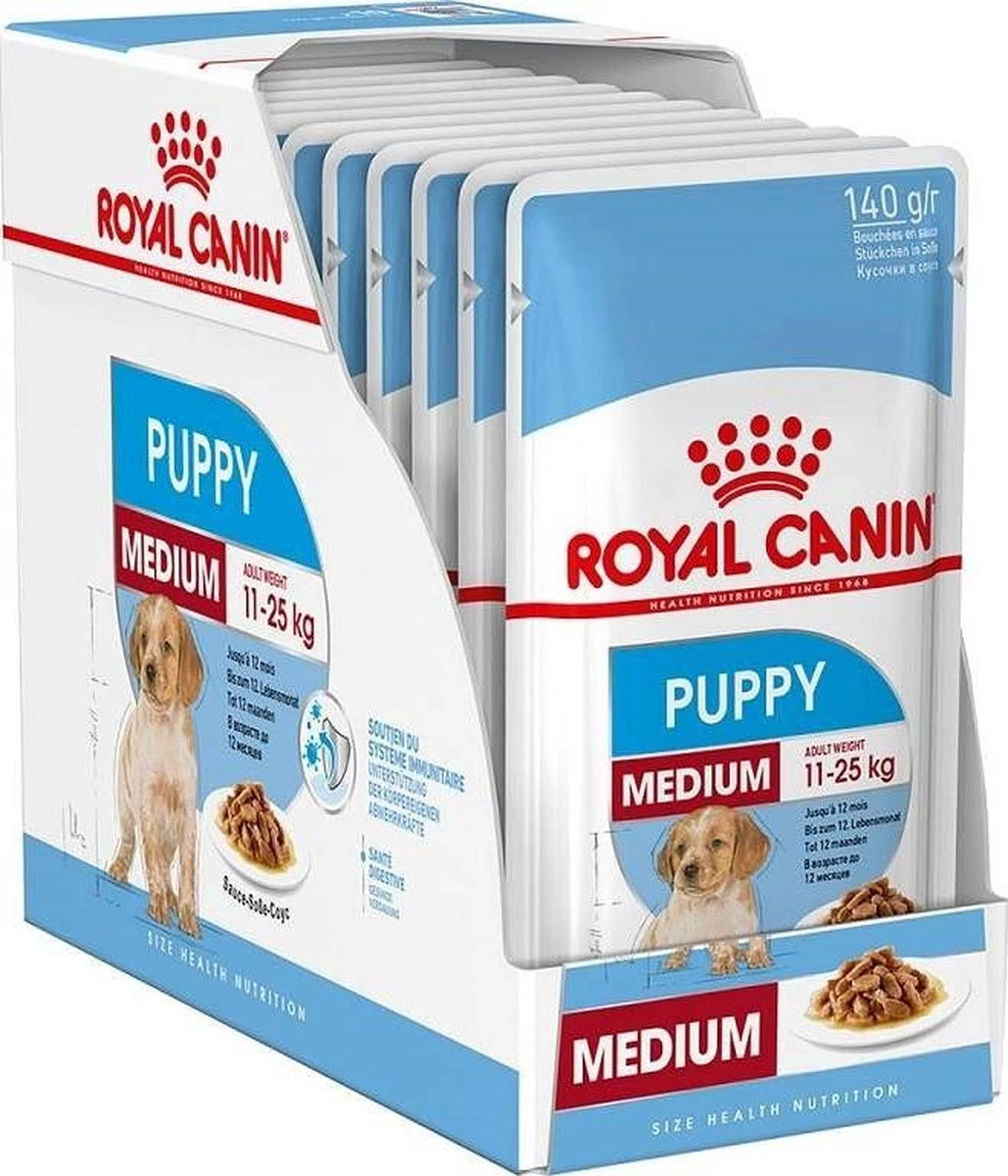Royal Canin Shn Medium Puppy Pouch - Hondenvoer - 10 X 140 G 19 Royal Canin Shn Medium Puppy Pouch - Hondenvoer - 10 X 140 G - Afbeelding 19
