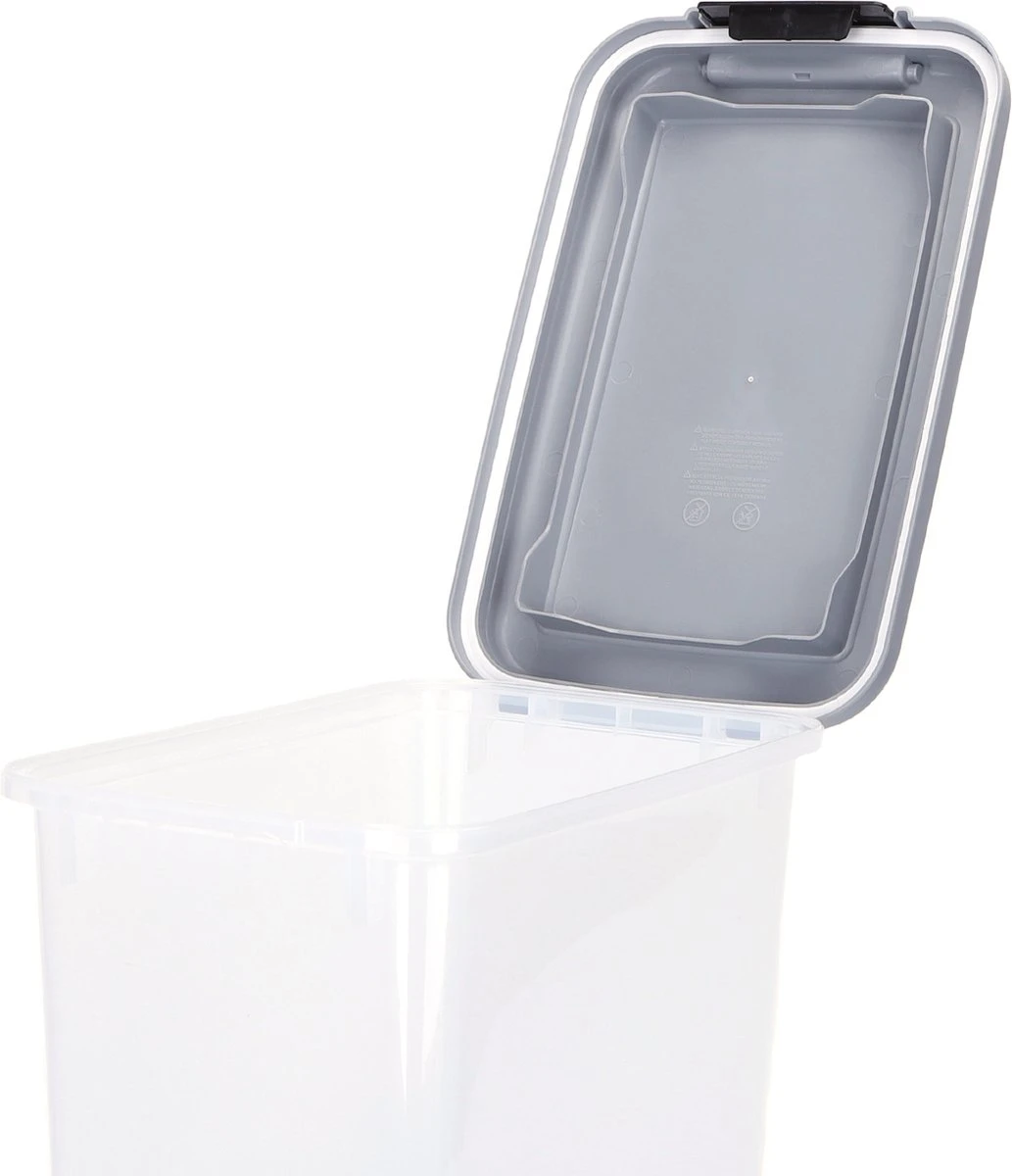 Nobleza Voercontainer - 20L - 7.2KG - Voedselcontainer Hond- Opslagcontainer - Zwenkwielen - Transparant 3 Nobleza Voercontainer - 20L - 7.2KG - Voedselcontainer Hond- Opslagcontainer - Zwenkwielen - Transparant - Afbeelding 3