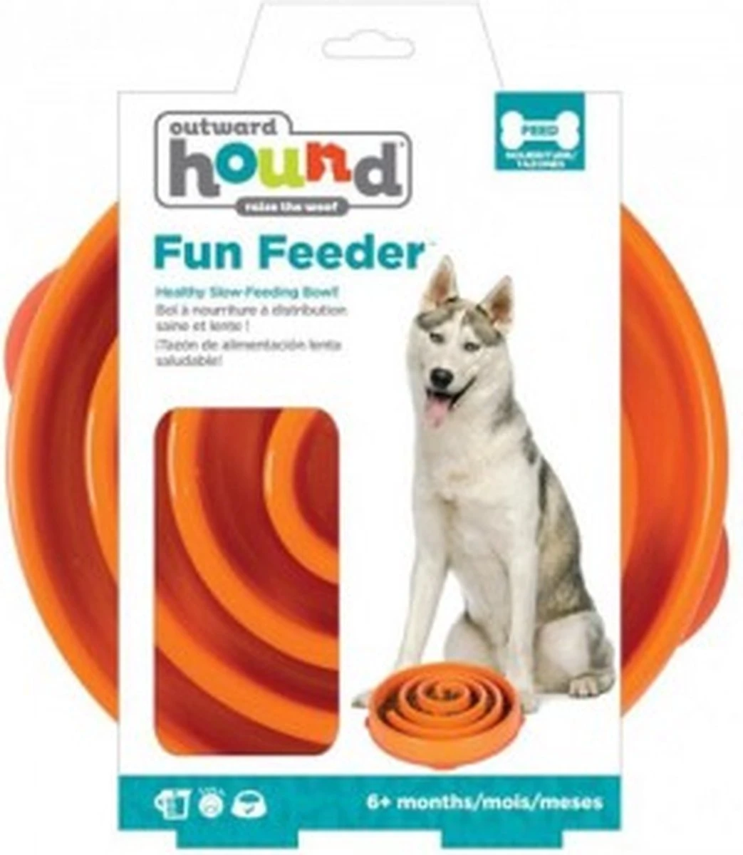 Outward Hound Slo Bowl Fun Feeder Voerbak - M - Oranje - Ø 28 Cm 19 Outward Hound Slo Bowl Fun Feeder Voerbak - M - Oranje - Ø 28 Cm - Afbeelding 19