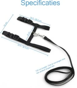 Kattentuigje Met Looplijn Kattenharnas Kittentuigje Kattenriem Met Looplijn Kat Kitten Tuigje Verstelbaar - Zwart -Dieren Product Winkel 1047x1200 2