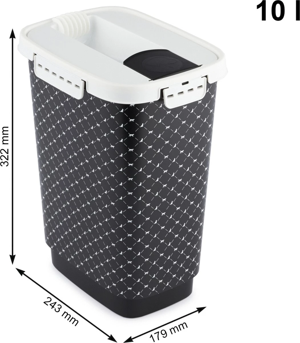 Rotho Voedselcontainer CODY - Voeropslag - 10l - Zwart 3 Rotho Voedselcontainer CODY - Voeropslag - 10l - Zwart - Afbeelding 3
