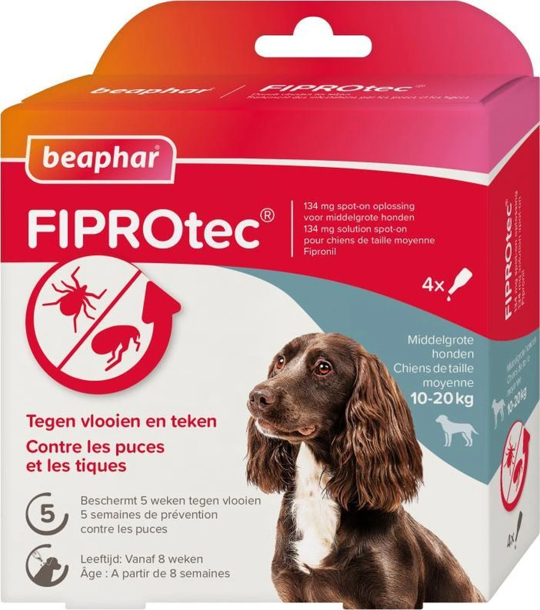 Beaphar Fiprotec Vlooien- En Tekenmiddel Hond 10-20 Kg - 4 Pipetten 16 Beaphar Fiprotec Vlooien- En Tekenmiddel Hond 10-20 Kg - 4 Pipetten - Afbeelding 16