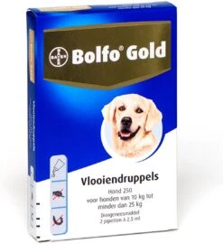 Bayer Bolfo Gold 250 Anti Vlooienmiddel - Hond - 10 Tot 25 Kg - 2 Pipetten
