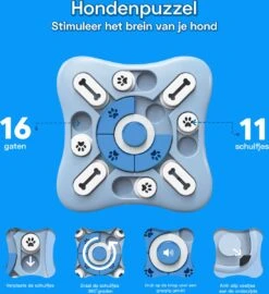 Honden Speelgoed Intelligentie – Hondenpuzzel - Interactieve Training – Voorkomt Verveling – 16 Vakjes – 11 Verplaatsbare Schuifjes - Denkspelletjes Voor Honden - Anti Schrokbak Hond – LumifyMe -Dieren Product Winkel 1098x1200 8