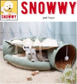 SNOWWY - Kattentunnel Met Kattenmand In één - Origineel En Uniek Design - Kattenhuis - Kattenhuis - Kat Kussen - Kattenbed - Matcha Groen 15 SNOWWY - Kattentunnel Met Kattenmand In één - Origineel En Uniek Design - Kattenhuis - Kattenhuis - Kat Kussen - Kattenbed - Matcha Groen -Dieren Product Winkel 1099x1200 10