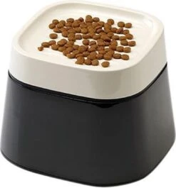 Savic Ergo Cube Voerbak Creme / Zwart 22x22x16 Cm -Dieren Product Winkel 1118x1200