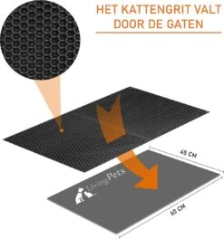 Lavida Home - Kattenbakmat - Grit Opvanger - 45 X 60 Cm - Dubbele Laag & Waterdicht - Katten Mat - Katten Mat Met Opvangruimte Voor Grit - Katten Mat - Kat Benodigdheden - Kitten - Gritmat Voor Poes - Grijs -Dieren Product Winkel 1123x1200 3