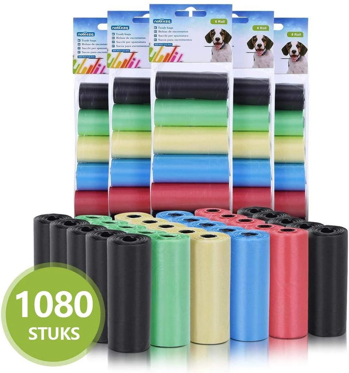 Nobleza 48KVG - Poepzakjes - 1000 Stuks - 32 X 22 Cm - Gekleurd 1 Nobleza 48KVG - Poepzakjes - 1000 Stuks - 32 X 22 Cm - Gekleurd