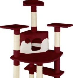 Tectake - Krabpaal Fippi Kattenkrabpaal - 201 Cm Hoog - Rood/wit - 402187 -Dieren Product Winkel 1126x1200 1