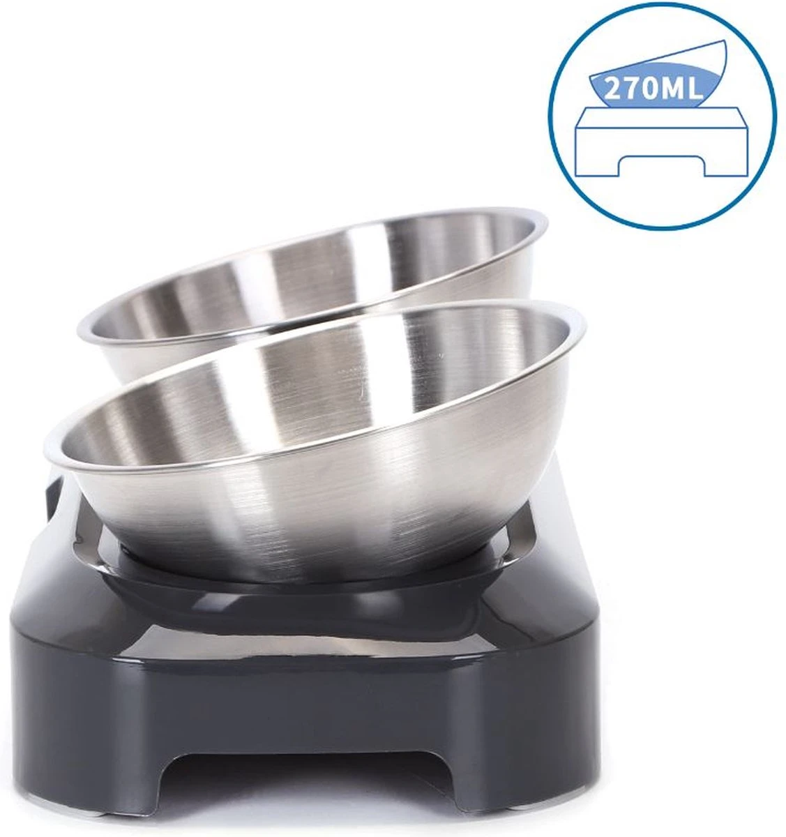 Nobleza Katten Voerbakjes - Ergonomische Dubbele Voerbak - Anti Braak Voerbak Voor Katten - Zwart - Dubbel - RVS 11 Nobleza Katten Voerbakjes - Ergonomische Dubbele Voerbak - Anti Braak Voerbak Voor Katten - Zwart - Dubbel - RVS - Afbeelding 11