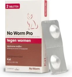 No Worm Pro Kat & Kitten - Anti Wormenmiddel - 2 X 2 Tab Vanaf 0.5 Kg Vanaf 6 Weken -Dieren Product Winkel 1127x1200