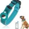 Merkloos Halsband Voor Honden - Geschikt Voor Apple Airtag - GPS Voor Honden - Lederen - Maat S M - Zwart - Reflecterend - Tracker