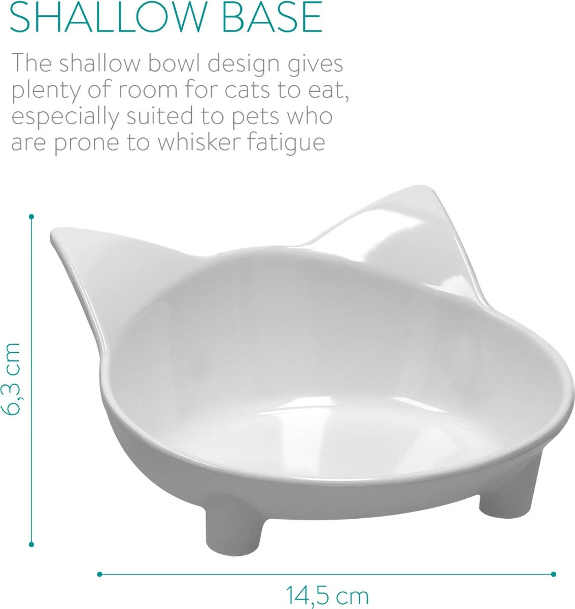 Navaris Voerbakjes Voor Katten - Set Van 3 Voer- En Waterbakken - Met Kattenkopjes Vorm - Antislip - Etensbakjes In Grijs, Wit En Zwart 2 Navaris Voerbakjes Voor Katten - Set Van 3 Voer- En Waterbakken - Met Kattenkopjes Vorm - Antislip - Etensbakjes In Grijs, Wit En Zwart - Afbeelding 2