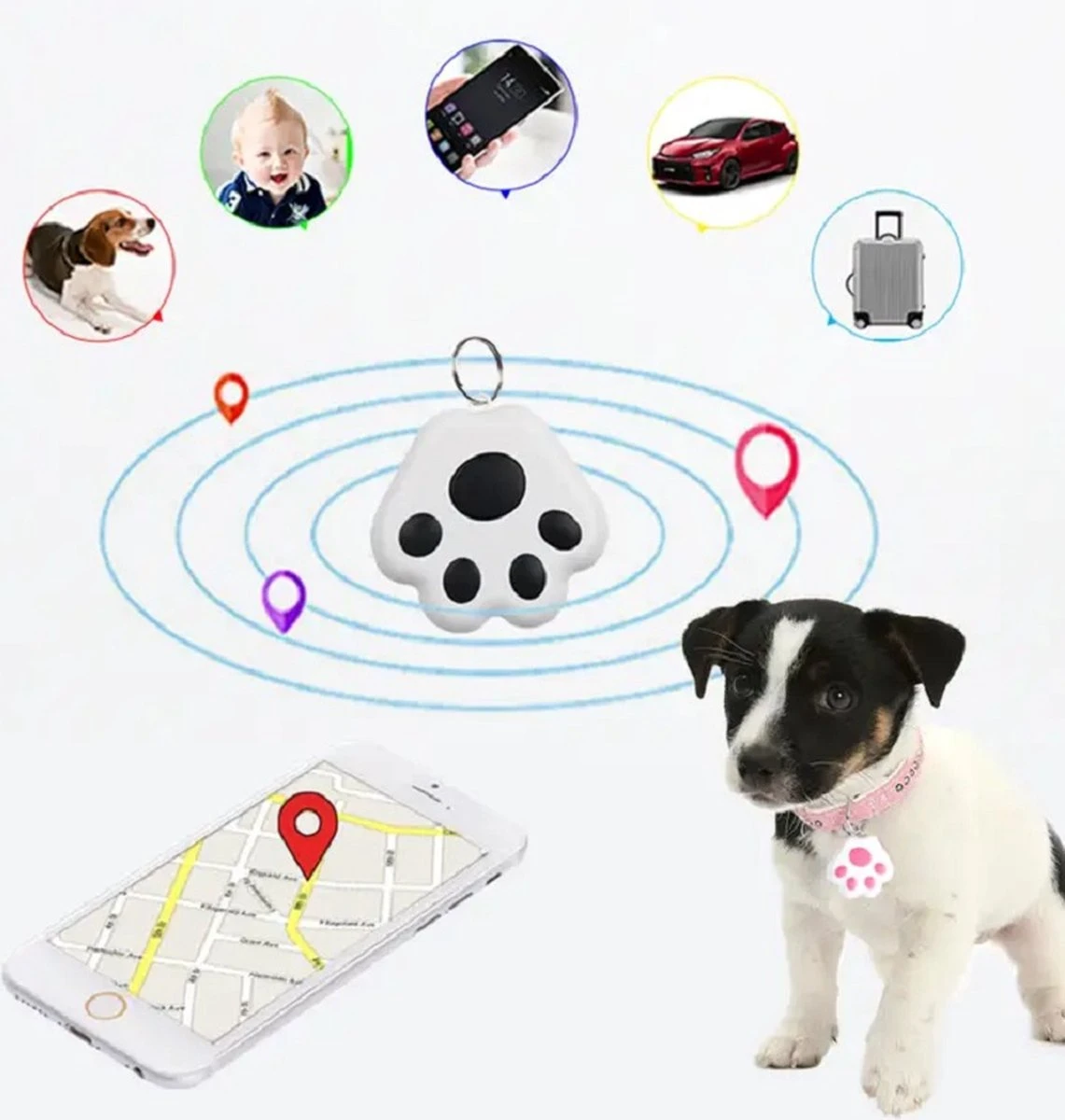Bluetooth Volg Systeem Voor Huisdieren- Locator - Honden - Katten - Airtag - GPS Tracker - Huisdieren 3 Bluetooth Volg Systeem Voor Huisdieren- Locator - Honden - Katten - Airtag - GPS Tracker - Huisdieren - Afbeelding 3