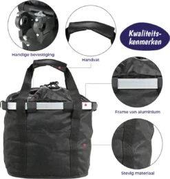 Merkloos Fietsmand Voor Honden 5 KG - Hondenmand Voor Fiets – Kunststof Mandje Hond – Fietstas Vooraan Stuur – Hondenfietsmand Voorop - Niet Geschikt Voor Elektrische Fietsen – Afneembare Fietstas – Boodschappentas – Accessoires – Opvouwbaar – Zwart -Dieren Product Winkel 1142x1200 9