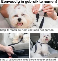 Hondenriem Autogordel Hondentuig Hondengordel Verstelbaar Zwart - 2X -Dieren Product Winkel 1156x1200 9