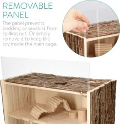 Navaris Houten Hamsterhuis - Speelhut Voor Hamsters, Kleine Knaagdieren, Gerbils, Muizen - Schuilplaats Op Twee Etages Voor Hamster, Cavia, Muis -Dieren Product Winkel 1158x1200 2