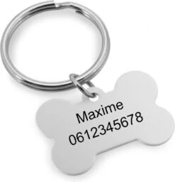 Akyol - Hondenpenning Bot Klein - Formaat 60x90mm - Hondenpenning Inclusief Graveren - Hondenpenning Met Naam - Dierenpenning