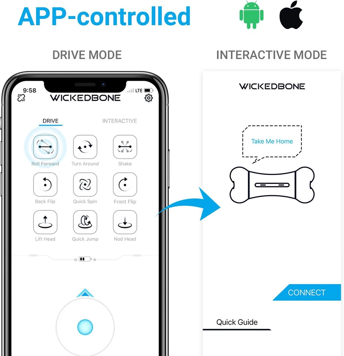 Cheerble Wickedbone|Automatisch Hondenspeeltje|Interactief En Intelligent Speelgoed Voor Honden|App & Bluetooth Bestuurbaar|USB Oplaadbaar 7 Cheerble Wickedbone|Automatisch Hondenspeeltje|Interactief En Intelligent Speelgoed Voor Honden|App & Bluetooth Bestuurbaar|USB Oplaadbaar - Afbeelding 7