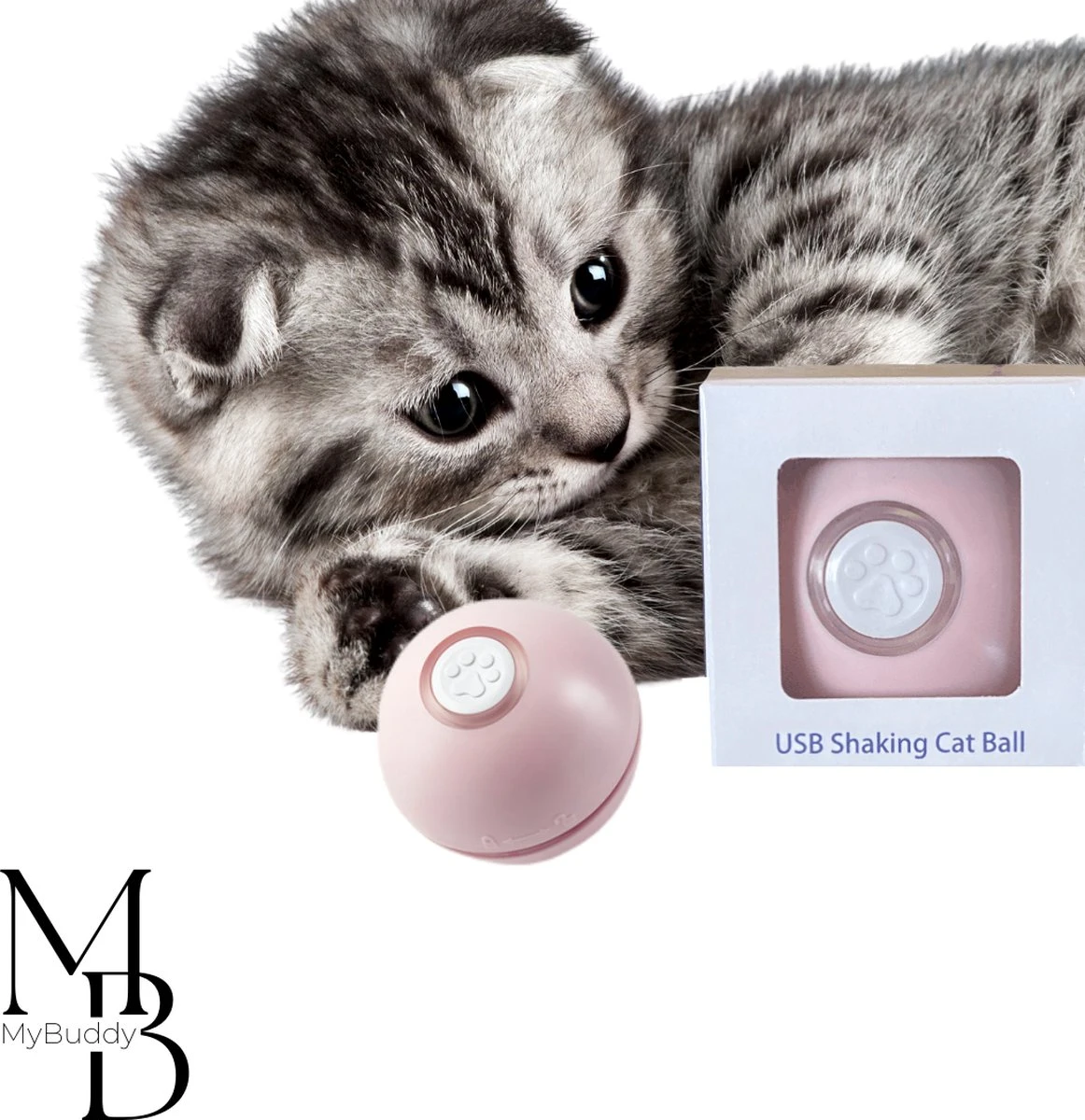 MyBuddy - Interactieve Zelf Rollende Bal - Kattenspeeltjes - Kattenspeelgoed - Bal Voor Katten - LED Lights - Speelgoed - USB - Roze 1 MyBuddy - Interactieve Zelf Rollende Bal - Kattenspeeltjes - Kattenspeelgoed - Bal Voor Katten - LED Lights - Speelgoed - USB - Roze