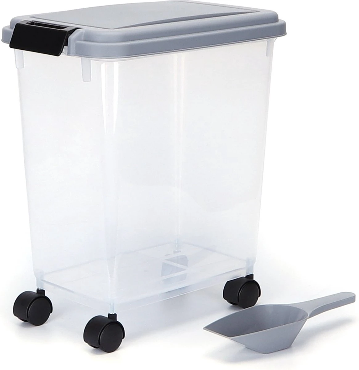 Nobleza Voercontainer - 20L - 7.2KG - Voedselcontainer Hond- Opslagcontainer - Zwenkwielen - Transparant 1 Nobleza Voercontainer - 20L - 7.2KG - Voedselcontainer Hond- Opslagcontainer - Zwenkwielen - Transparant