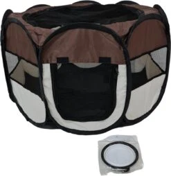 Dailyibed Opvouwbare Puppyren - Bruin - 115x115x58 Cm - Incl. Draagtas - Incl. Voederbak -Dieren Product Winkel 1166x1200 7