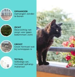 Kattennet Premium - 800 X 300 CM - Kattennet Voor Balkon - Transparant - Balkon Net - Makkelijk Te Monteren- Kattengaas -Dieren Product Winkel 1168x1200 4
