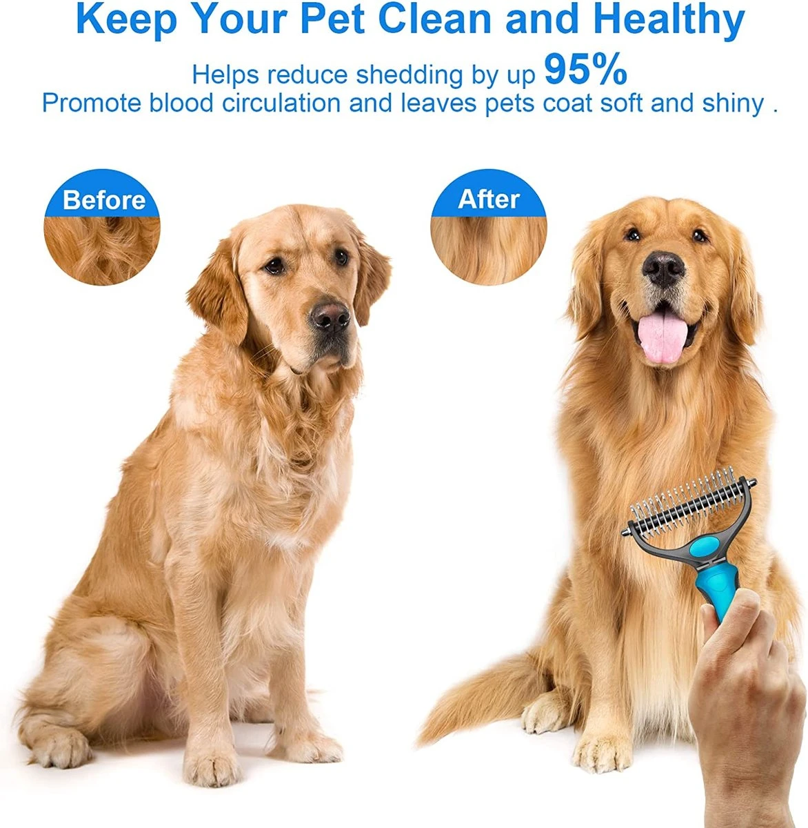 Igoods Professionele 2-Zijdige Ondervacht Kam Voor Hond En Kat - Hondenborstel – Kattenborstel 4 Igoods Professionele 2-Zijdige Ondervacht Kam Voor Hond En Kat - Hondenborstel – Kattenborstel - Afbeelding 4