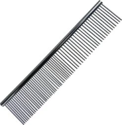 Merkloos RVS Hondenkam 4cm X 16cm - Metalen Kam Fijn/grof