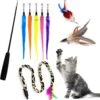 Katten Speeltjes Katten Speelgoed Kattenspeeltjes Katten Hengel Veer Worm Staart Muis Incl. Hengel Kitten – 9 Stuks