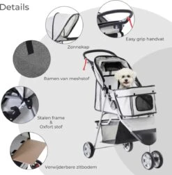 Zenzee - Hondenbuggy - Honden Buggy - Hondentrolley - Hondenwagen - Opvouwbaar - Parkeerrem - Opbergruimte - Grijs 16 Zenzee - Hondenbuggy - Honden Buggy - Hondentrolley - Hondenwagen - Opvouwbaar - Parkeerrem - Opbergruimte - Grijs -Dieren Product Winkel 1178x1200 9