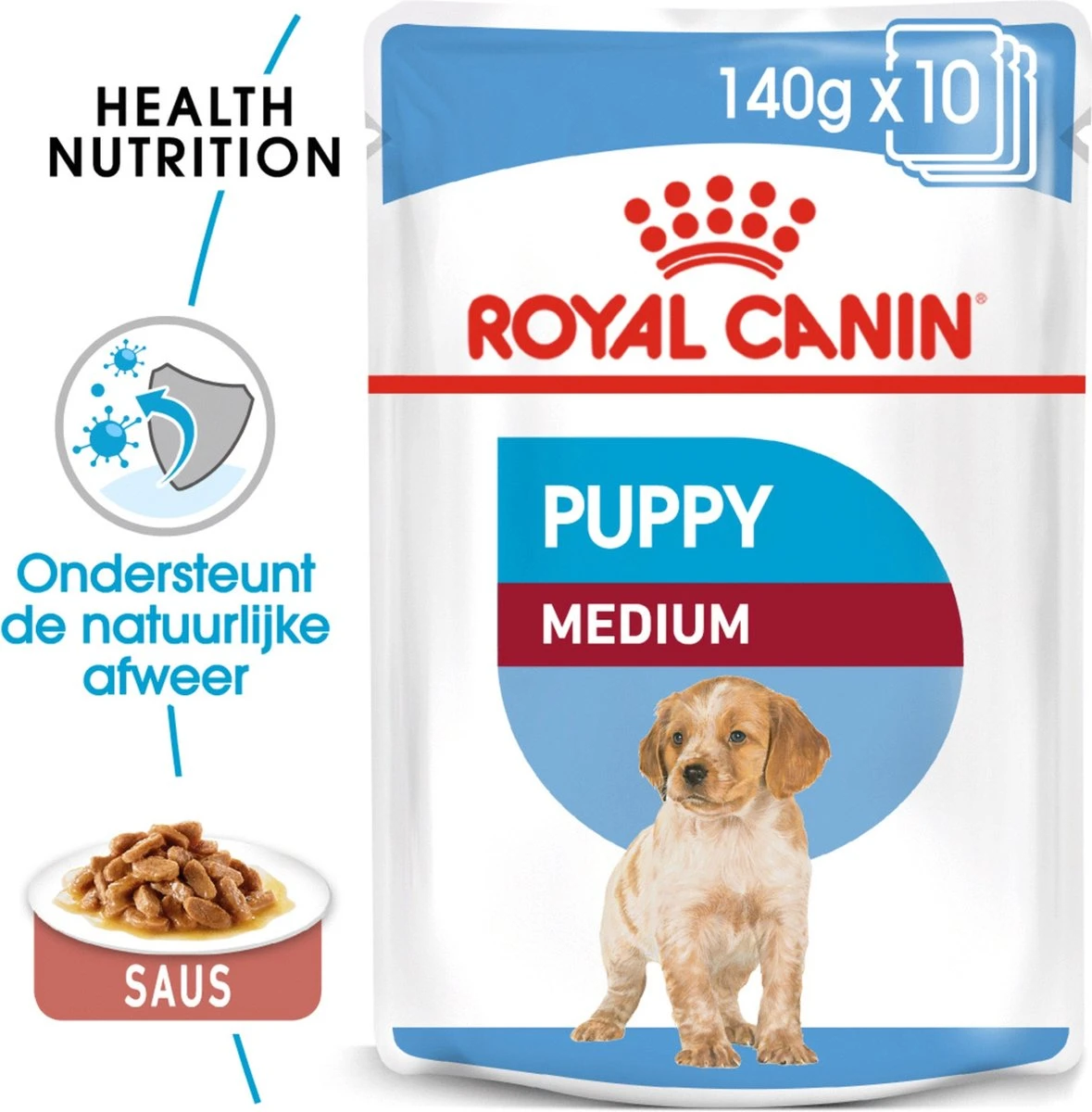 Royal Canin Shn Medium Puppy Pouch - Hondenvoer - 10 X 140 G 2 Royal Canin Shn Medium Puppy Pouch - Hondenvoer - 10 X 140 G - Afbeelding 2