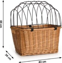 Beeztees - Fietsmand+Draadkap - Riet - 43x34x44 Cm