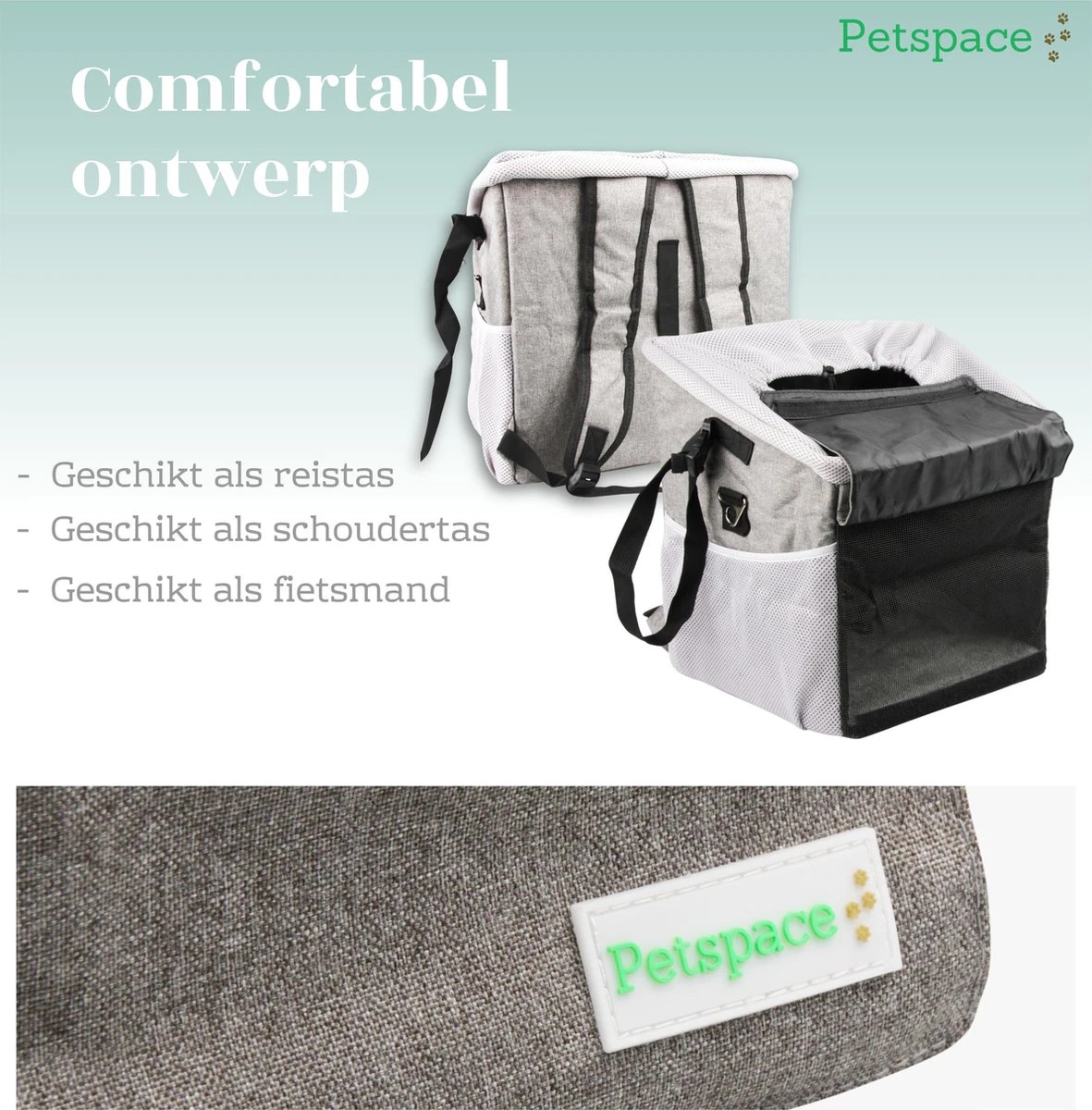 Petspace - Huisdieren Fietstas - Honden Fietsmand - Stuurtas Fiets - Fietsmand Voor Honden - Hondenfietsmand Voorop - Grijs 10 Petspace - Huisdieren Fietstas - Honden Fietsmand - Stuurtas Fiets - Fietsmand Voor Honden - Hondenfietsmand Voorop - Grijs - Afbeelding 10