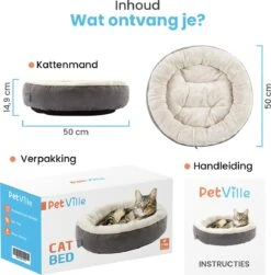 Petville Kattenmand - 50 Cm - Wasbaar - Donut - Waterbestendig - Grijs -Dieren Product Winkel 1181x1200 8
