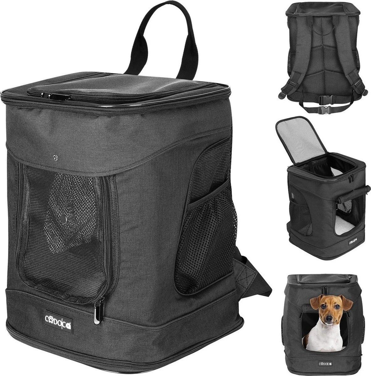 Cadoca Hondenrugzak - Tot 12kg Draagcomfort Verstelbaar - Zwart 5 Cadoca Hondenrugzak - Tot 12kg Draagcomfort Verstelbaar - Zwart - Afbeelding 5