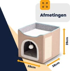 MIRO Katten Huis - Kattenhuizen - Kattenhok - Kattenmand - Dierenhuis - Opvouwbaar - Met Krabmat - Abrikoos 13 MIRO Katten Huis - Kattenhuizen - Kattenhok - Kattenmand - Dierenhuis - Opvouwbaar - Met Krabmat - Abrikoos -Dieren Product Winkel 1186x1200 9