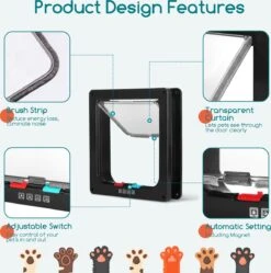 Nobleza Kattenluik Met Tunnel - 4 Vergrendelingsstanden - Weerbestendig - Binnen En Buiten - 28.5 X 25 Cm - Maat XL - Zwart -Dieren Product Winkel 1188x1200 5