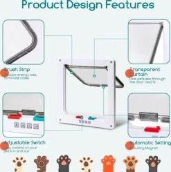 Nobleza Kattenluik Met Tunnel - 4 Vergrendelingsstanden - Weerbestendig - Binnen En Buiten - 20.5 X 19.7 Cm - Maat M - Wit 10 Nobleza Kattenluik Met Tunnel - 4 Vergrendelingsstanden - Weerbestendig - Binnen En Buiten - 20.5 X 19.7 Cm - Maat M - Wit -Dieren Product Winkel 1188x1200 6