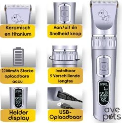 AVE Pets® Volledige Hondentondeuse Set Met Display - Draadloos Tondeuse - Scheerapparaat Voor Je Hond Of Kat - Huisdier Trimmer - Dierentondeuse - Dieren Verzorging -Dieren Product Winkel 1189x1200 12