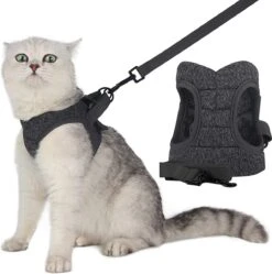 Kattentuig Met Riem, Set, Ontsnappingsbestendig Kattenharnas, Verstelbaar En Zacht,