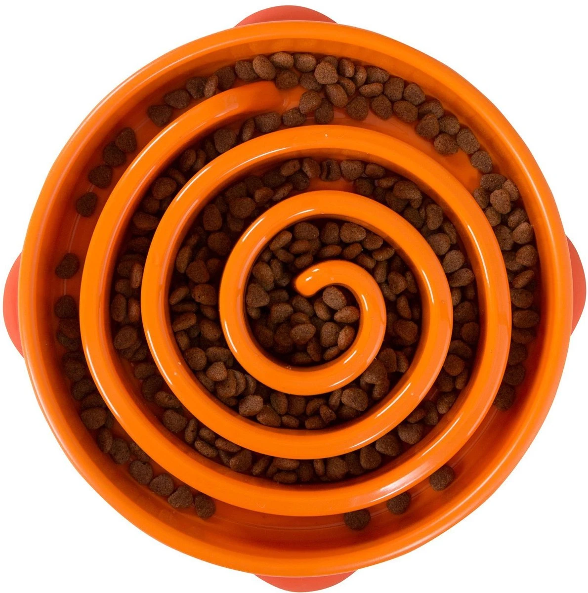 Outward Hound Slo Bowl Fun Feeder Voerbak - M - Oranje - Ø 28 Cm 1 Outward Hound Slo Bowl Fun Feeder Voerbak - M - Oranje - Ø 28 Cm