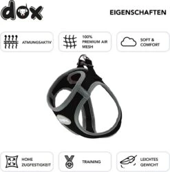 DDOXX Borstharnas Air Mesh, Step-In, Reflecterend | Vele Kleuren | Voor Kleine, Middelgrote En Middelgrote Honden | Hondenharnas Hond Kat Puppy | Kattenharnas Puppy Harnas | Zwart, M -Dieren Product Winkel 1190x1200 18