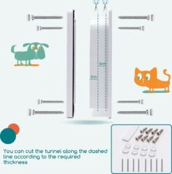 Nobleza Kattenluik Met Tunnel - 4 Vergrendelingsstanden - Weerbestendig - Binnen En Buiten - 20.5 X 19.7 Cm - Maat M - Wit 14 Nobleza Kattenluik Met Tunnel - 4 Vergrendelingsstanden - Weerbestendig - Binnen En Buiten - 20.5 X 19.7 Cm - Maat M - Wit -Dieren Product Winkel 1190x1200 8