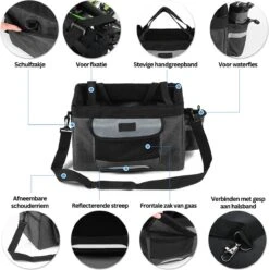 Fietsmand Hond Afneembaar Voor Volwassenen - Zwarte Fietsmand Honden Voorop - Mand Accessoires & Reflectiestrip - Hoge Kwaliteit -Dieren Product Winkel 1195x1200 23