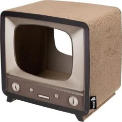 District 70 TELLY - Retro TV Krabmeubel - Instagrammable Kartonnen TV Voor Katten - 39 X 27 X 37 Cm -Dieren Product Winkel 1198x1200 13
